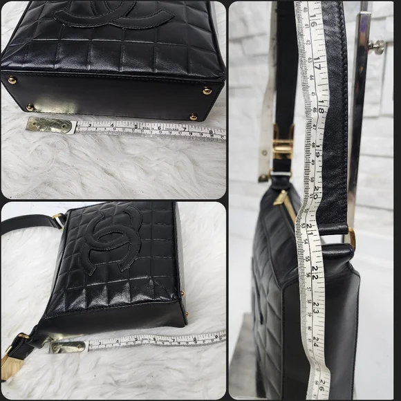 FULL SET Chanel Black Chocolate Bar Leather Bag - Picture 14 of 16